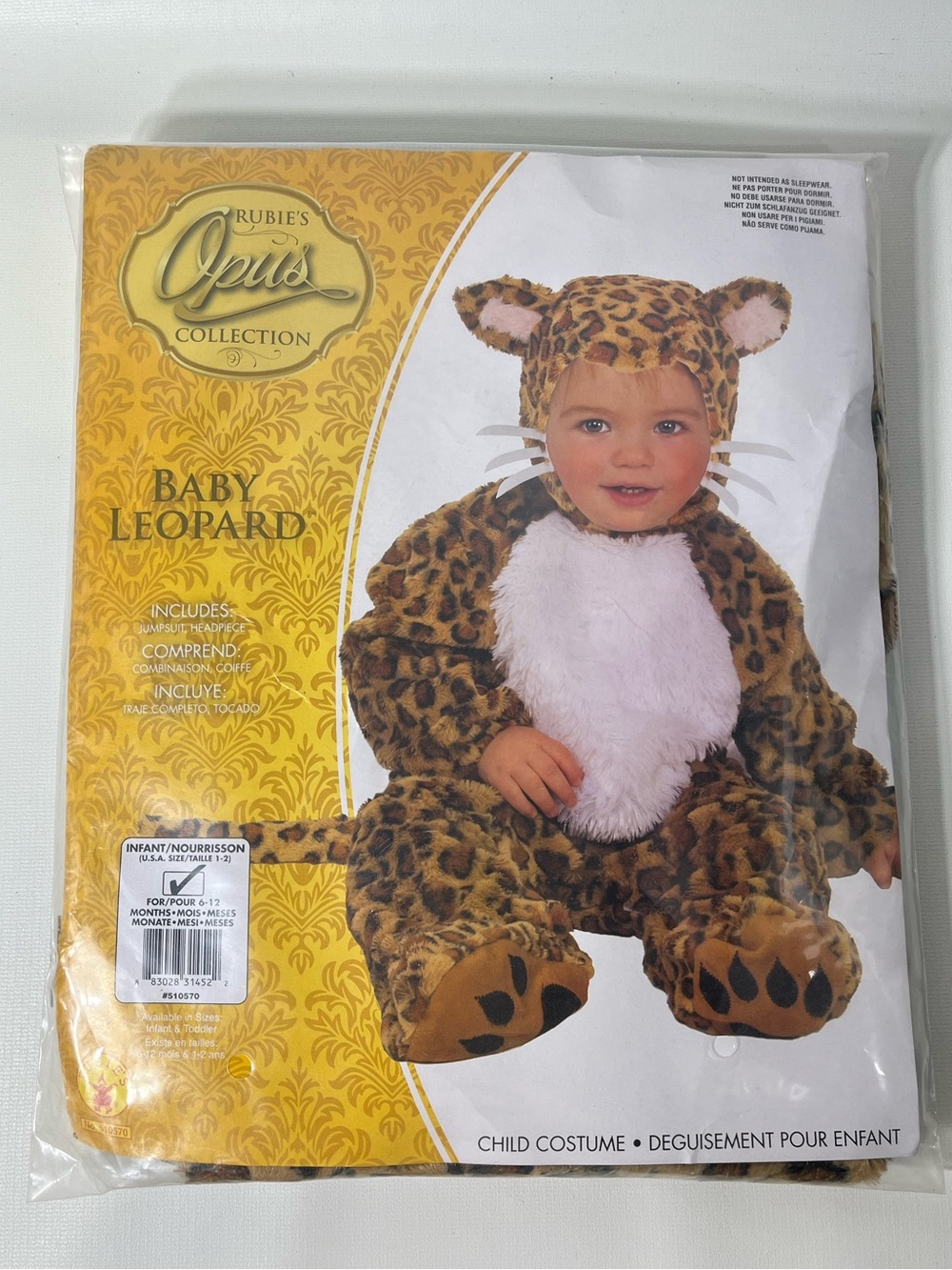 Rubies Opus Collection Baby Leopard Halloween Costume Infant 6-12 Months 2pc Set